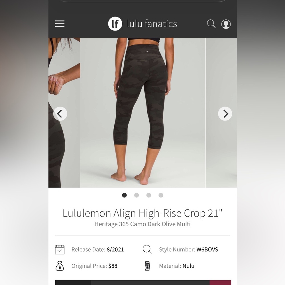 lululemon align high rise crop 21”